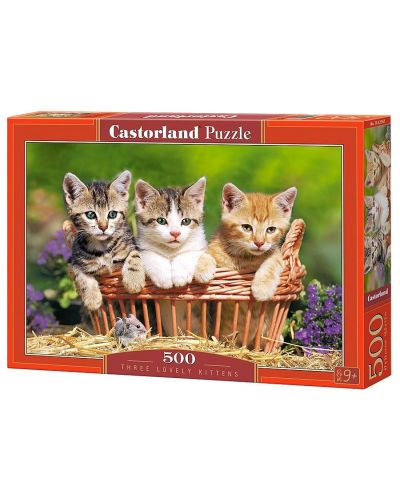 Пъзел Castorland от 500 части - Три сладки котета - 1