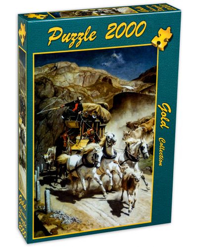 Пъзел Gold Puzzle от 2000 части - The Gotthard Post, Рудолф Колер - 2