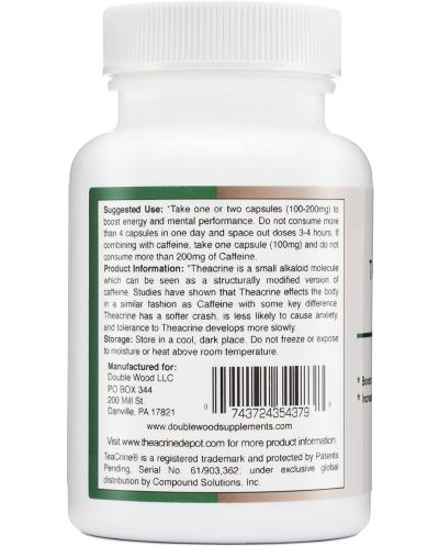 TheaCrine, 100 mg, 60 капсули, Double Wood - 3