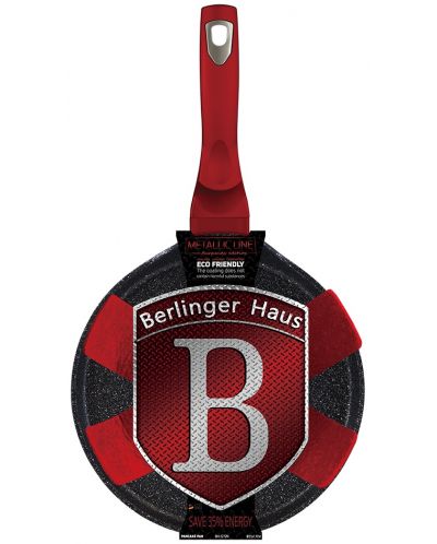 Тиган за палачинки Berlinger Haus - Metallic Line Burgundy Edition, 25 cm, с протектор - 4