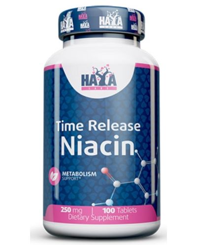 Time Release Niacin, 250 mg, 100 таблетки, Haya Labs - 1
