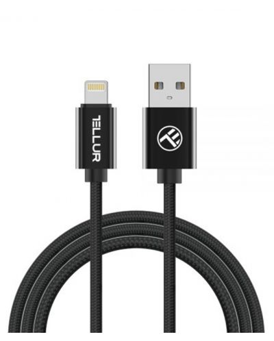 Кабел Tellur - TLL155342, USB-A/Lightning, 2 m, черен - 1