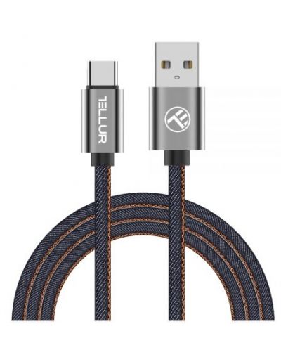 Кабел Tellur - TLL155381, USB-A/USB-C, 1 m, Denim - 1