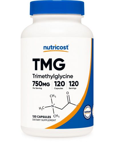 TMG, 750 mg, 120 капсули, Nutricost - 1