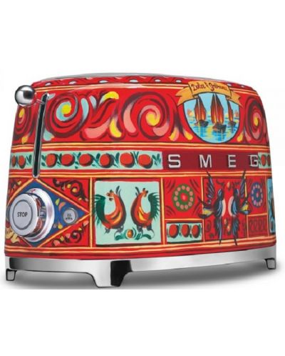 Тостер Smeg - TSF01DGEU, 950W, 6 степени, многоцветен, Dolce & Gabbana - 2