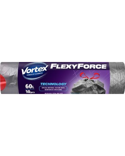 Торби за отпадъци Vortex - Flexy Force, 60 l, 10 броя - 1