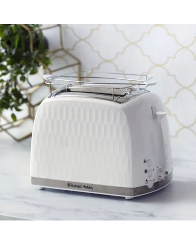 Тостер Russell Hobbs - Honeycomb 2S,26060-56, 850W, 4 степени, бял - 3