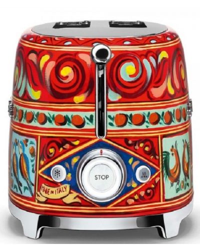 Тостер Smeg - TSF01DGEU, 950W, 6 степени, многоцветен, Dolce & Gabbana - 4