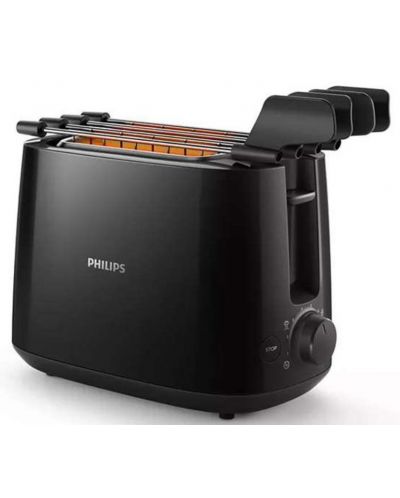 Тостер Philips - HD2583/90, 650W, 8 степени, черен - 1