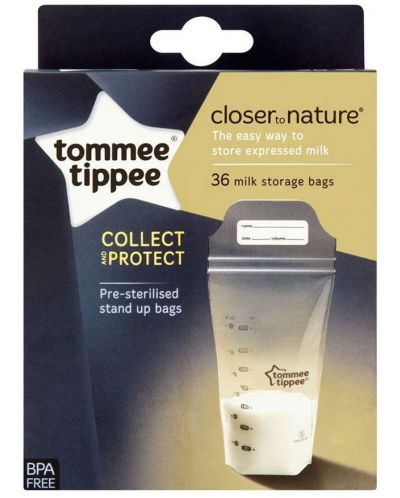 Комплект торбички за кърма Tommee Tippee - Closer to Nature, 350 ml, 36 броя - 1