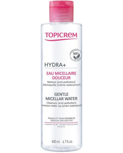 Topicrem Hydra+ Почистващ мицеларен разтвор Gentle, 400 ml - 1