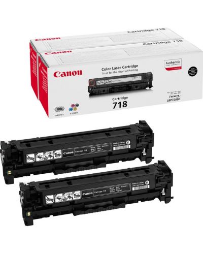 Тонер касета Canon - CRG-718, за i-SENSYS LBP7200, 2 броя, черна - 1