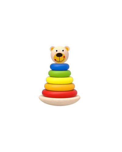 Дървени бебешки рингове Tooky Toy - Bear - 1