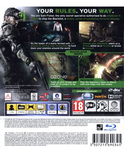 Tom Clancy's Splinter Cell: Blacklist  - Upper Echelon Edition (PS3) - 15