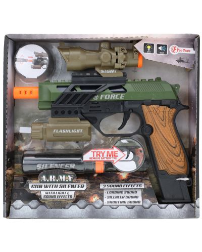 Игрален комплект Toi Toys - Модулен пистолет, със звук и светлина - 1