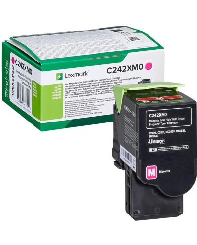 Тонер касета Lexmark - C242XM0, за C2425dw/C2535dw, Magenta - 1