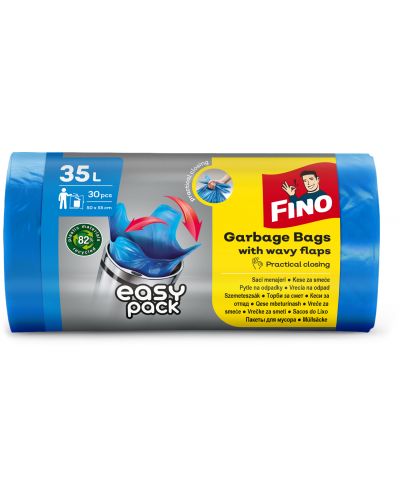 Торби за отпадъци Fino - Easy pack, 35 L, 30 броя, сини - 1
