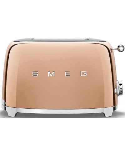 Тостер Smeg - TSF01RGEU 50's Style, 950W, 6 степени, розов/златист - 1
