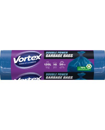 Торби за отпадъци Vortex - Ultra Strong, 120 l, 10 броя, двупластови - 1