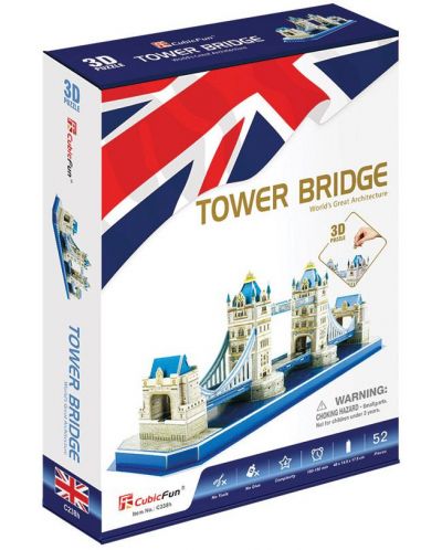 3D Пъзел Cubic Fun от 52 части - Tower Bridge - 2