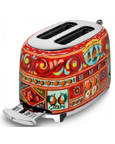 Тостер Smeg - TSF01DGEU, 950W, 6 степени, многоцветен, Dolce & Gabbana - 5