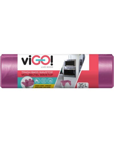 Торби за отпадъци viGО! - Standard, с аромат, 35 l, 26 броя, асортимент - 1