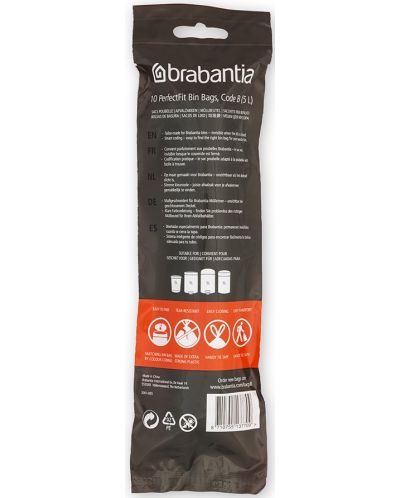 Торба за кош Brabantia - PerfectFit, размер B, 5 l, 10 броя - 2