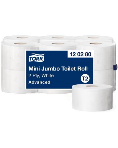 Тоалетна хартия Tork - Soft Mini Jumbo Advanced, Т2, 12 x 170 m - 2