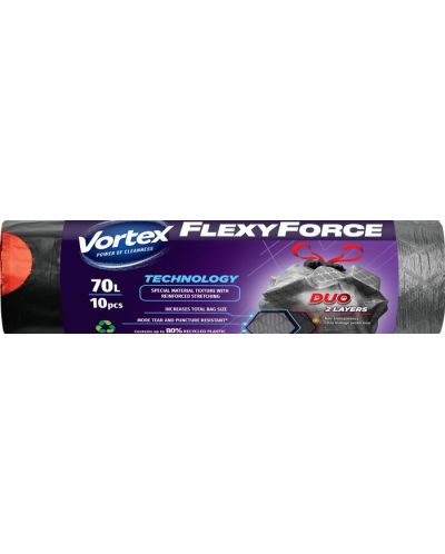 Торби за отпадъци Vortex - Flexy Force, 70 l, 10 броя - 1