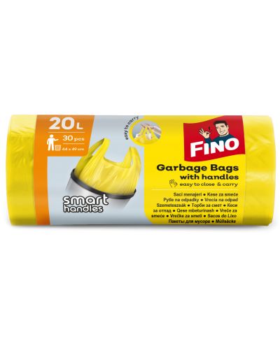 Торби за отпадъци Fino - Color, 20 L, 30 броя, жълти - 1