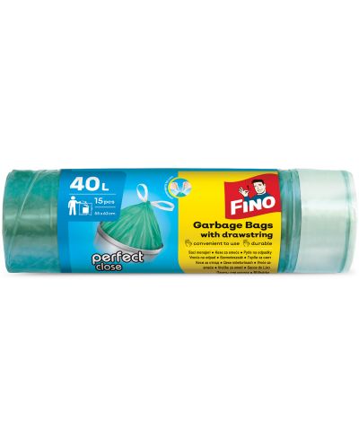 Торби за отпадъци Fino - Color, 40 L, 15 броя, сиви - 1