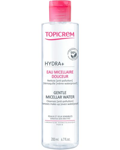 Topicrem Hydra+ Почистващ мицеларен разтвор Gentle, 200 ml - 1