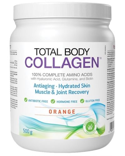 Total Body Collagen, портокал, 500 g, Natural Factors - 1