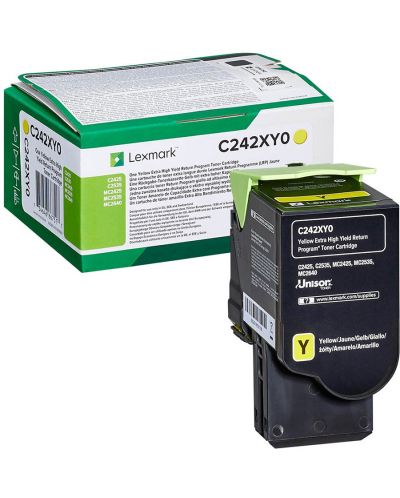Тонер касета Lexmark - C242XY0, за C2425dw/C2535dw, Yellow - 1