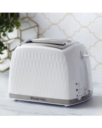 Тостер Russell Hobbs - Honeycomb 2S,26060-56, 850W, 4 степени, бял - 2