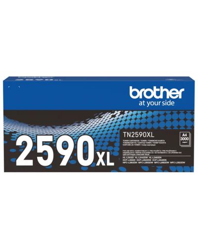 Тонер касета Brother - TN-2590XL, черна - 1