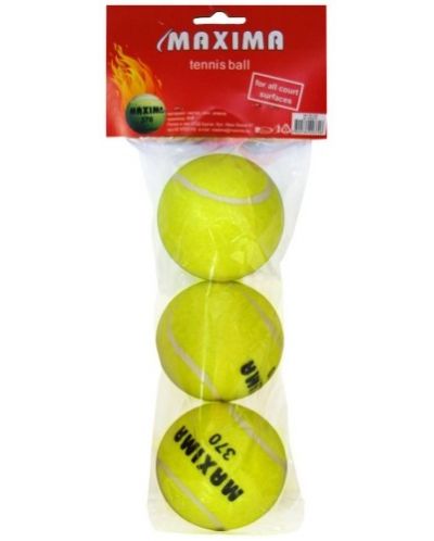 Топки за тенис на корт Maxima - 3 броя, жълти - 1