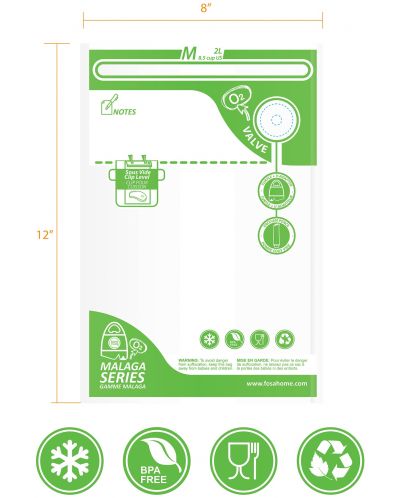 Торбички за вакуумиране Fosa Home - Malaga, 16 броя, M/2 L, 30 х 20 cm - 2