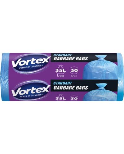 Торби за отпадъци Vortex - Стандарт, 35 l, 30 броя, сини - 1