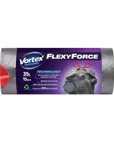 Торби за отпадъци Vortex - Flexy Force, 35 l, 15 броя - 1