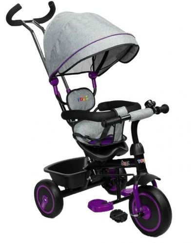 Триколка с родителски контрол Caretero Toyz - Buzz, лилава - 1