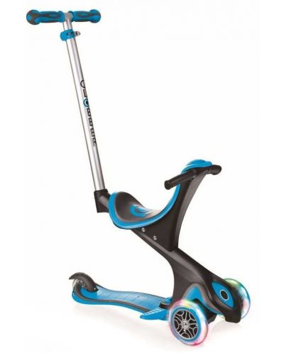 Тротинетка-триколка Globber Evo Comfort - Sky Blue, със светещи гуми