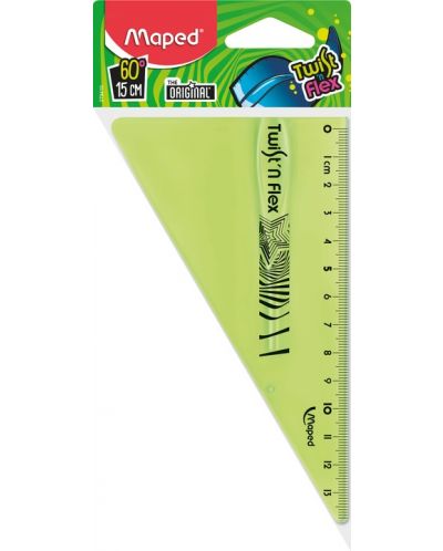 Триъгълник Maped Twist'n Flex - 15 cm, зелен - 1