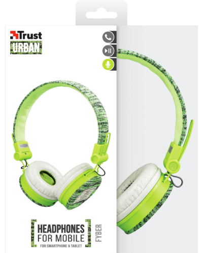Слушалки с микрофон Trust Fyber - sports green - 5