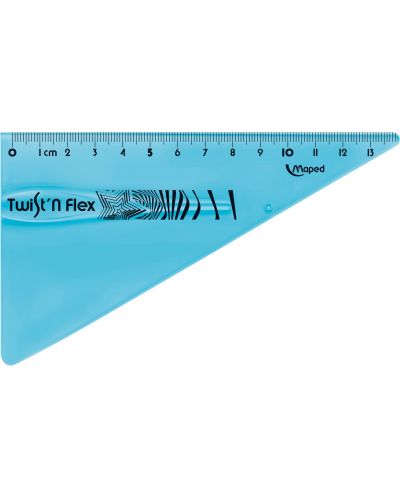 Триъгълник Maped Twist'n Flex - 15 cm, син - 2