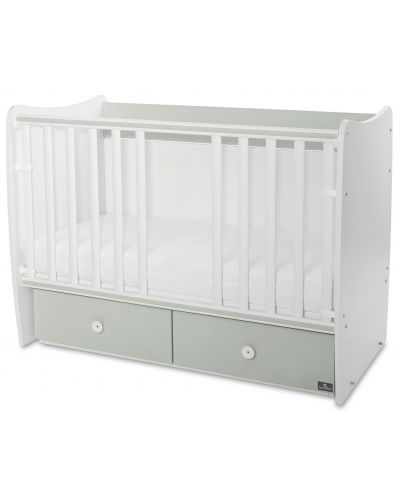 Трансформиращо се легло Lorelli - Matrix New, 2Box, 60 х 120 cm,  бяло/Milky Green - 4