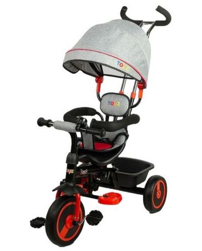 Триколка с родителски контрол Caretero Toyz - Buzz, червена - 2