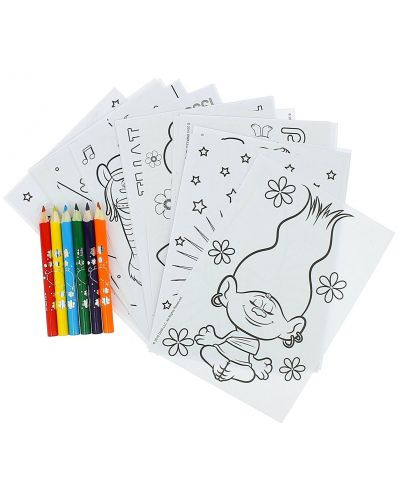 Комплект за оцветяване Trolls Mini Colouring Set