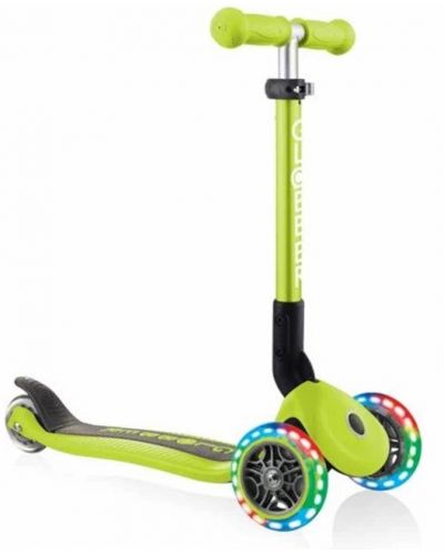 Тротинетка Globber - Junior, зелена, със светещи колела - 1