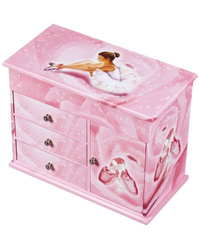 Mузикална кутия за бижута Trousselier - с чекмеджета и фигура на балерина - 1